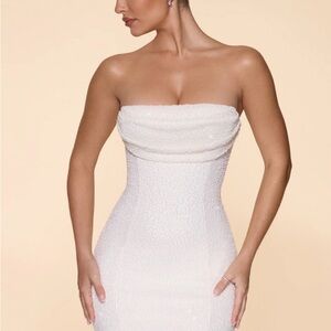 Oh Polly White Strapless Dress